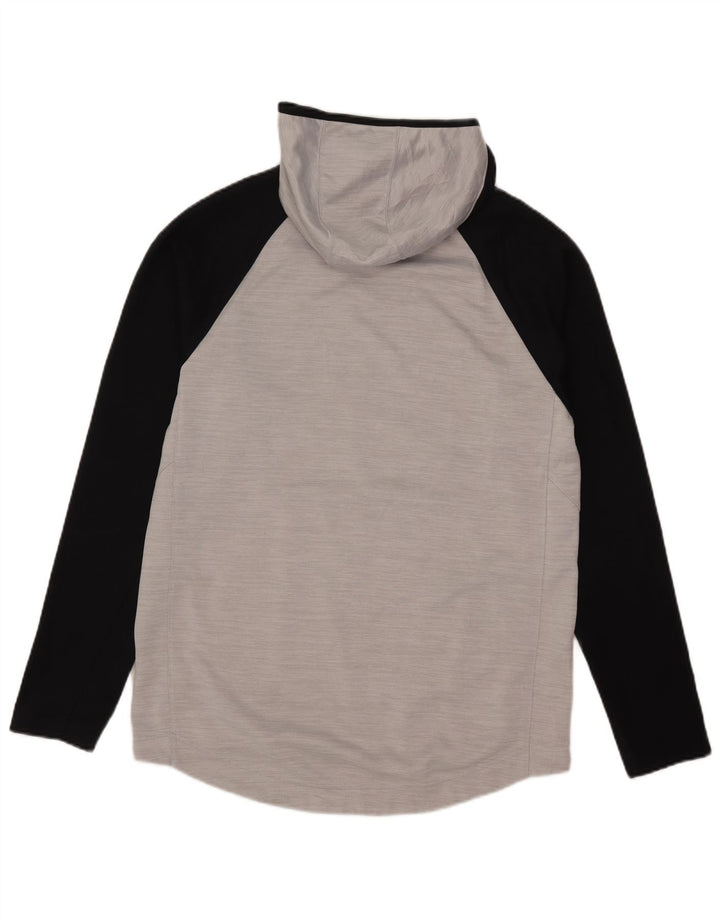 Jumper com capuz gráfico Nike feminino Dri Fit UK 14 poliéster cinza médio