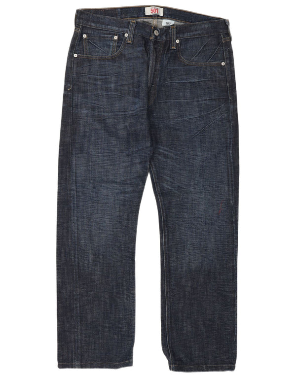 Levi's Masculino 501 Straight Jeans W33 L32 Azul Marinho Algodão