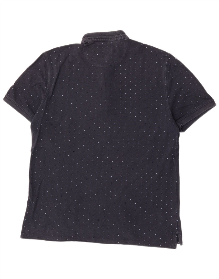Camisa polo masculina Massimo Dutti XL azul marinho manchado