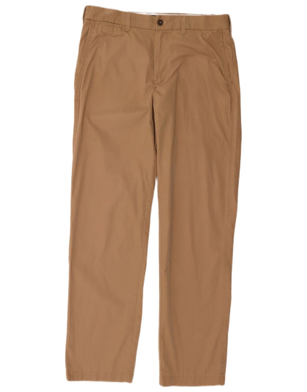 Calça chino masculina Marks & Spencer Blue Harbor W34 L33 algodão bege