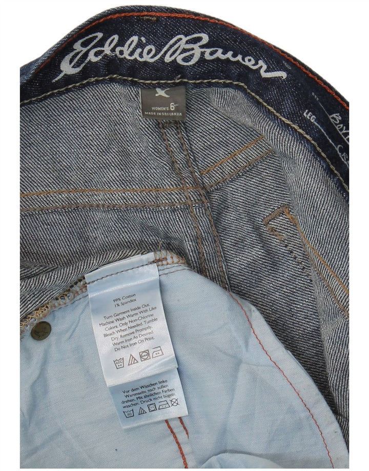 Eddie Bauer Calça jeans feminina Boyfriend cortada EUA 6 médio W32 L26 azul marinho