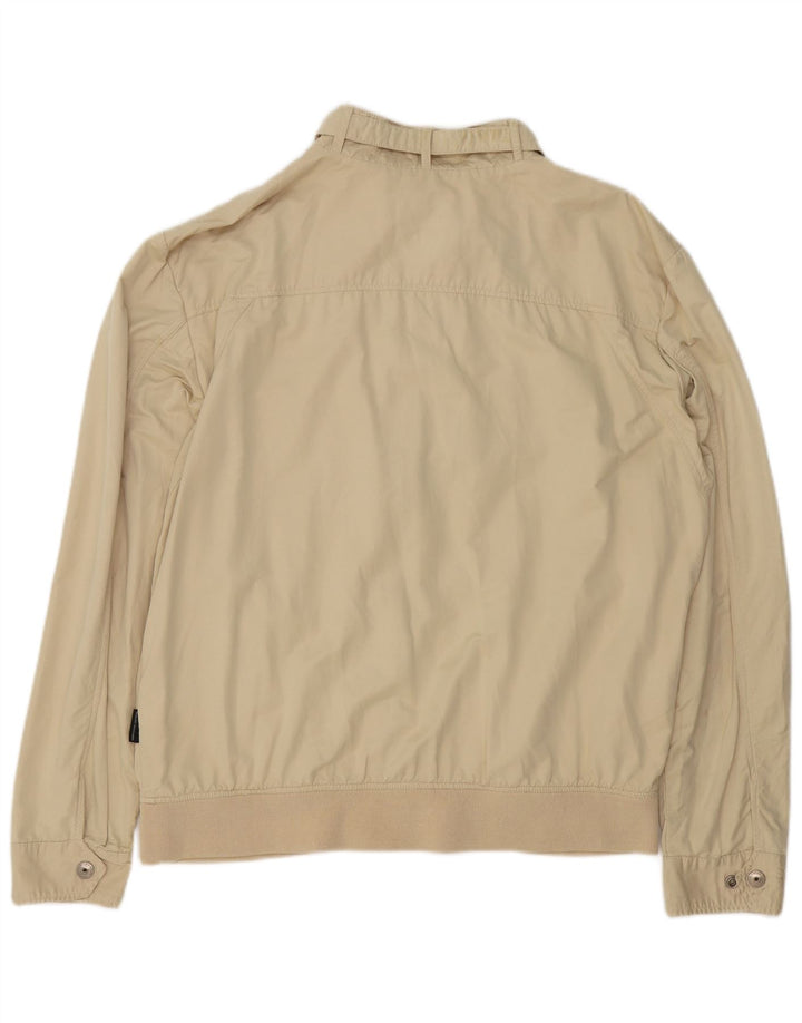 Jaqueta bomber masculina Sergio Tacchini UK 44 2XL algodão bege