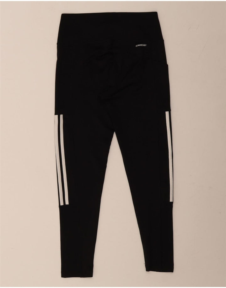 ADIDAS Womens Aeroready Leggings UK 12/14 Médio Preto Poliéster