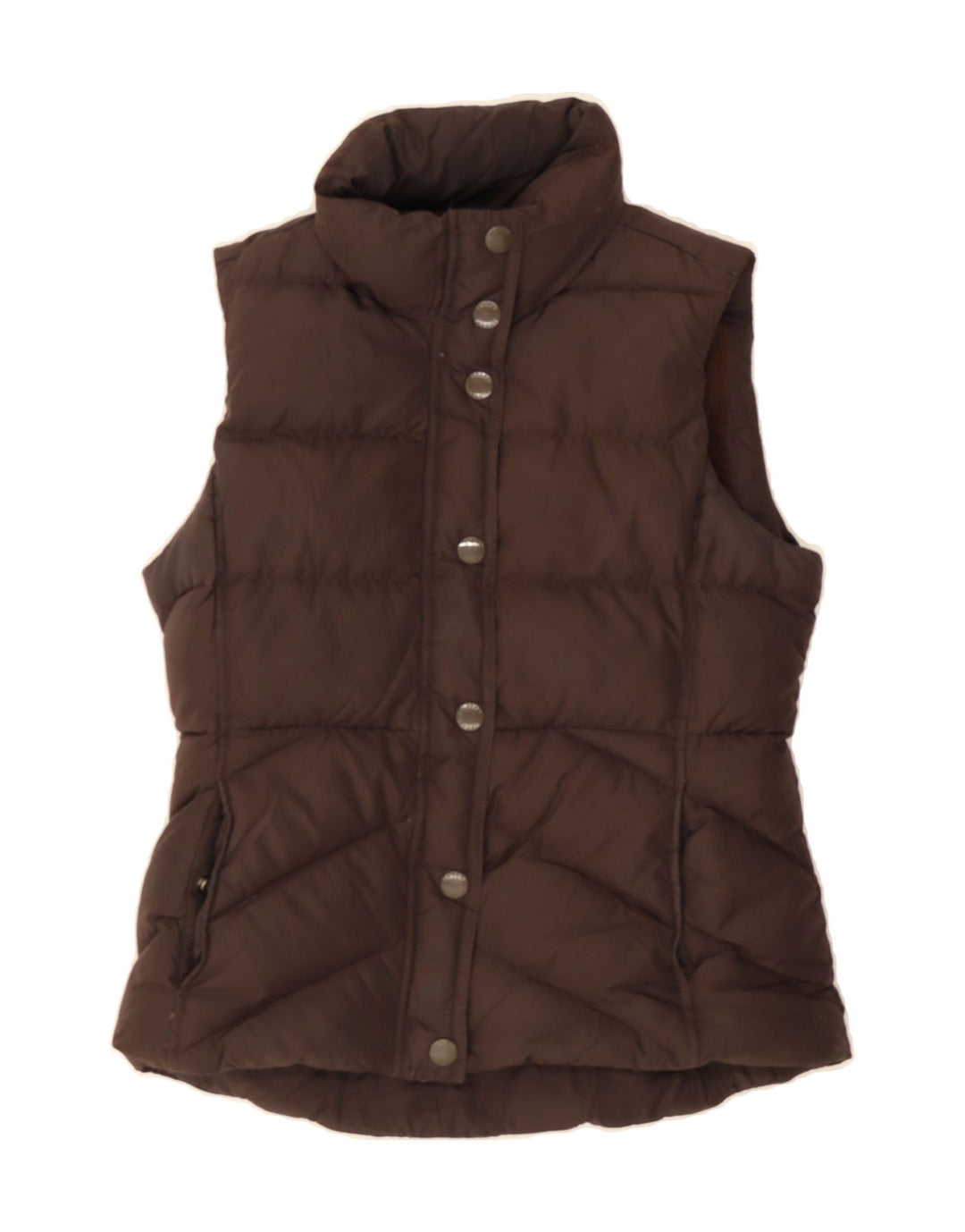 J. CREW Womens Padded Gilet UK 10 Small Brown Polyester Vintage J. Crew and Second-Hand J. Crew from Messina Hembry 