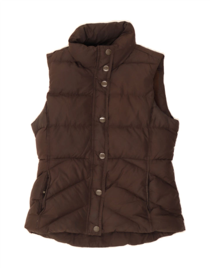 J. CREW Womens Padded Gilet UK 10 Small Brown Polyester Vintage J. Crew and Second-Hand J. Crew from Messina Hembry 