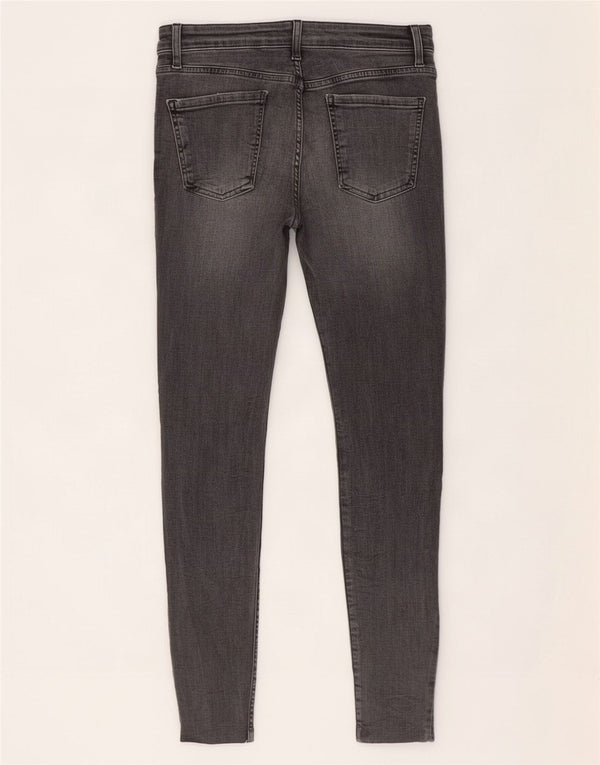Calça jeans skinny feminina Zara com corte desgastado UE 38 pequeno W28 L25 cinza
