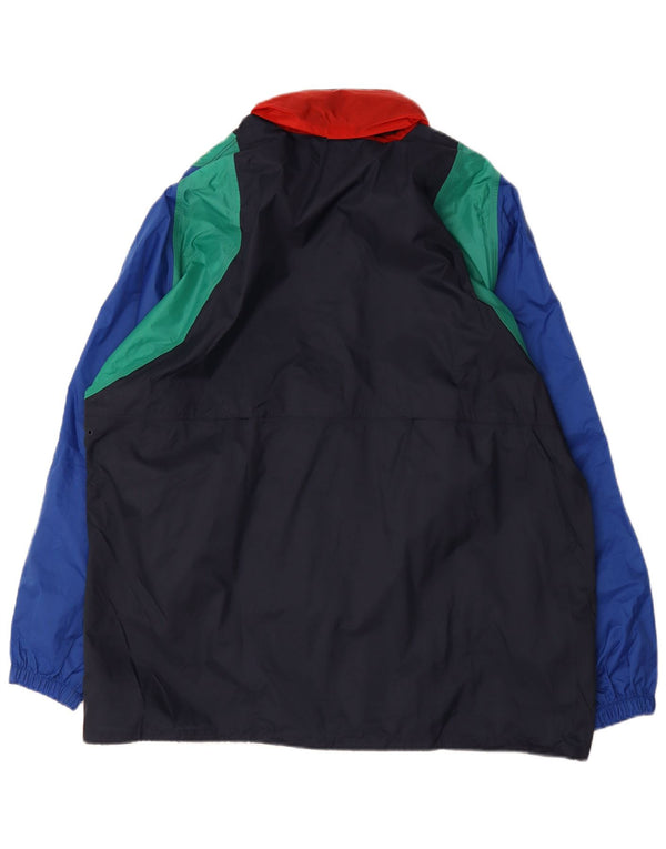 Jaqueta de chuva masculina Anuy Reino Unido 40 grande bloco colorido azul marinho nylon