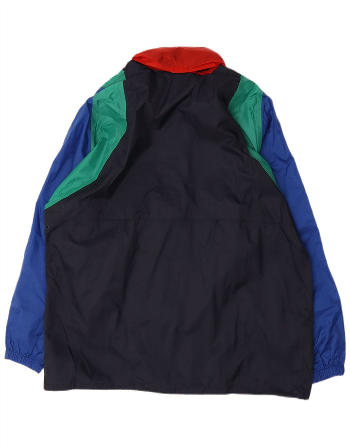 Jaqueta de chuva masculina Anuy Reino Unido 40 grande bloco colorido azul marinho nylon