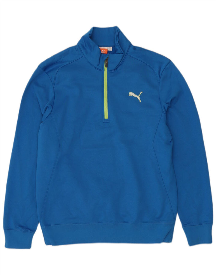 PUMA Masculino Zip Neck Moletom Jumper Médio Azul Poliéster