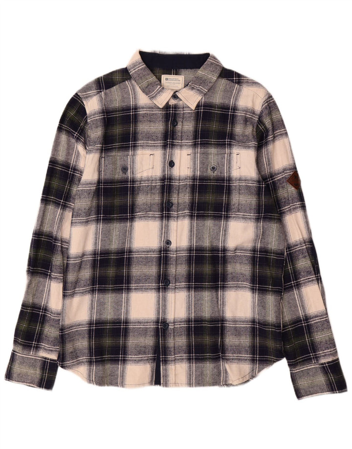 Camisa masculina de flanela Mountain Warehouse de algodão xadrez médio multicolorido