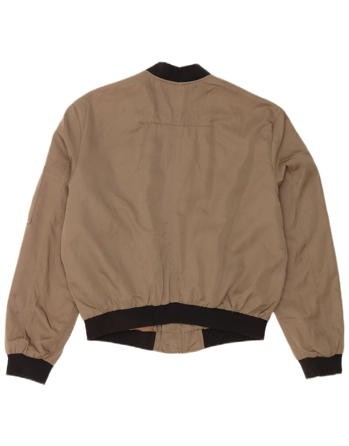 Jaqueta bomber oversized feminina ZARA Reino Unido 10 algodão verde pequeno