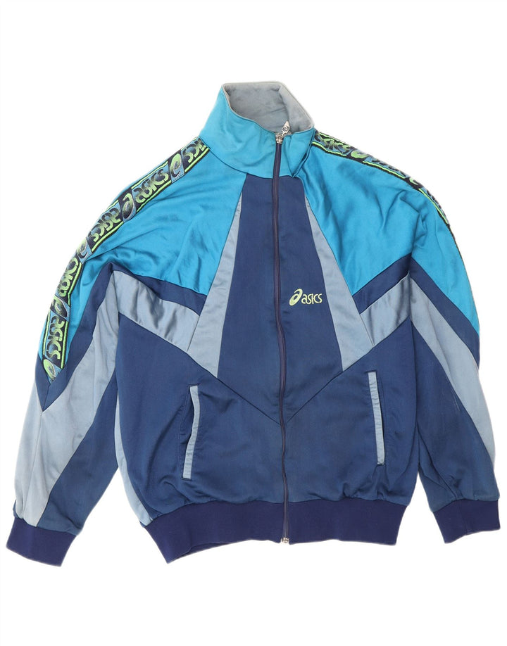 Asics Masculino Graphic Tracksuit Top Jacket IT 50 Médio Azul Marinho Colourblock