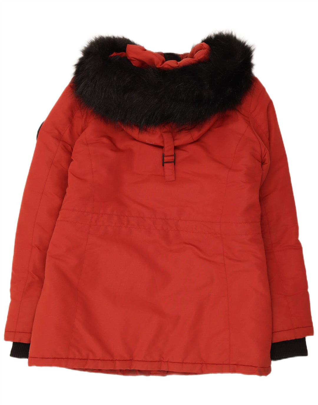 Jaqueta Parka Superdry Feminina com Capuz Oversized UK 10 Pequeno Colorblock Vermelho