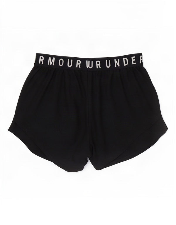 Shorts esportivos femininos Under Armour Heat Gear Graphic UK 8 pequenos pretos