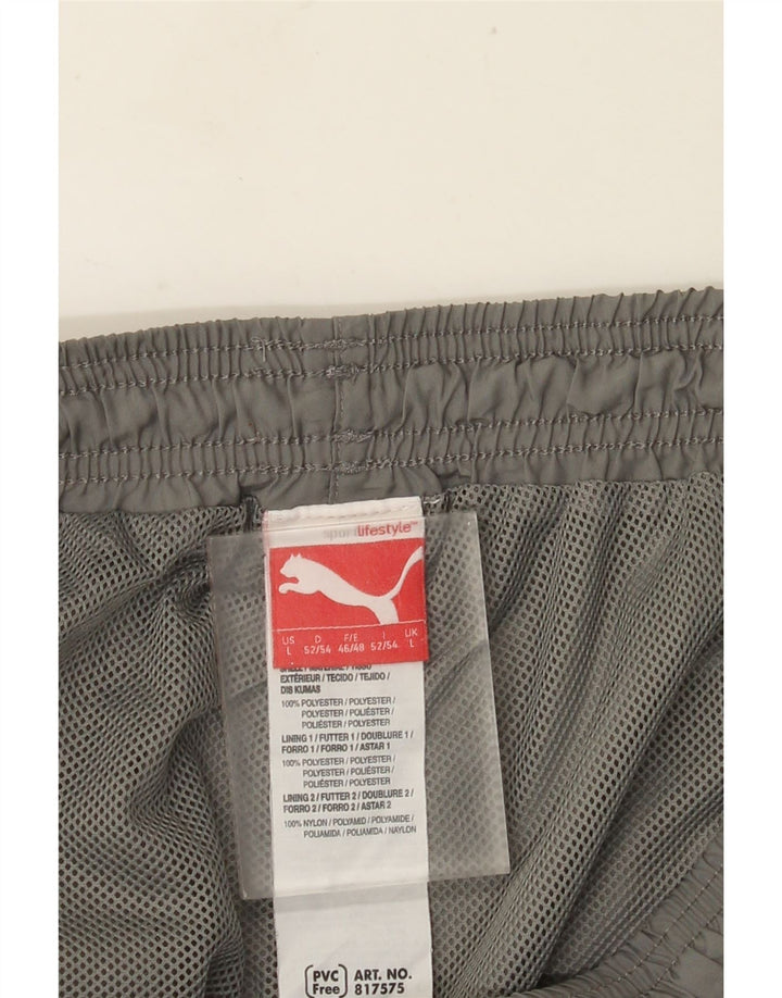 Calça de treino masculina PUMA joggers grande poliéster cinza