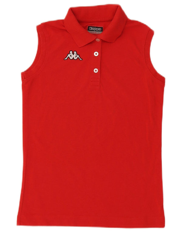 Camisa polo feminina sem mangas Kappa UK 10 pequena vermelha