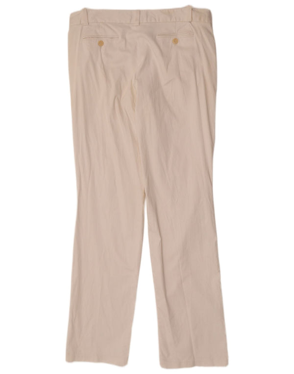 Calça feminina Zara Bootcut Chino EU 44 XL W34 L35 algodão branco