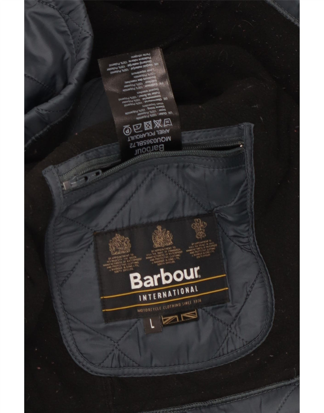 Jaqueta masculina acolchoada BARBOUR UK 40 grande poliamida azul marinho