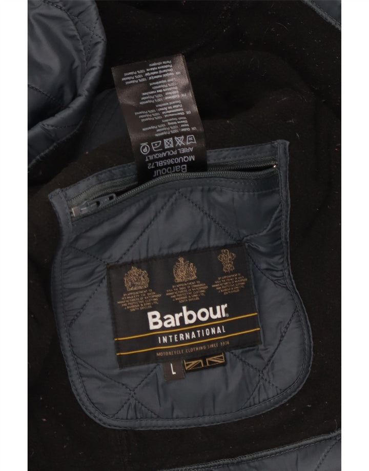 Jaqueta masculina acolchoada BARBOUR UK 40 grande poliamida azul marinho