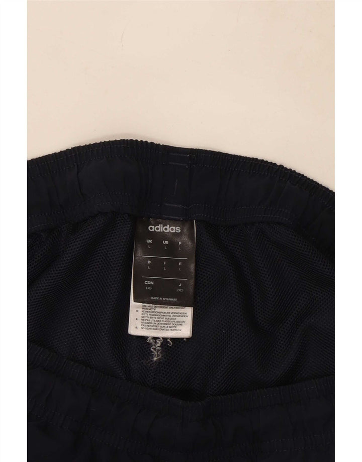 Shorts esportivos masculinos Adidas grandes poliéster azul marinho