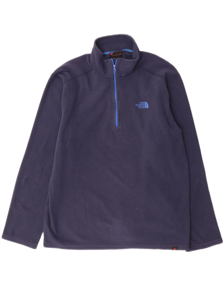 THE NORTH FACE Suéter masculino de lã com zíper e gola grande poliéster azul marinho