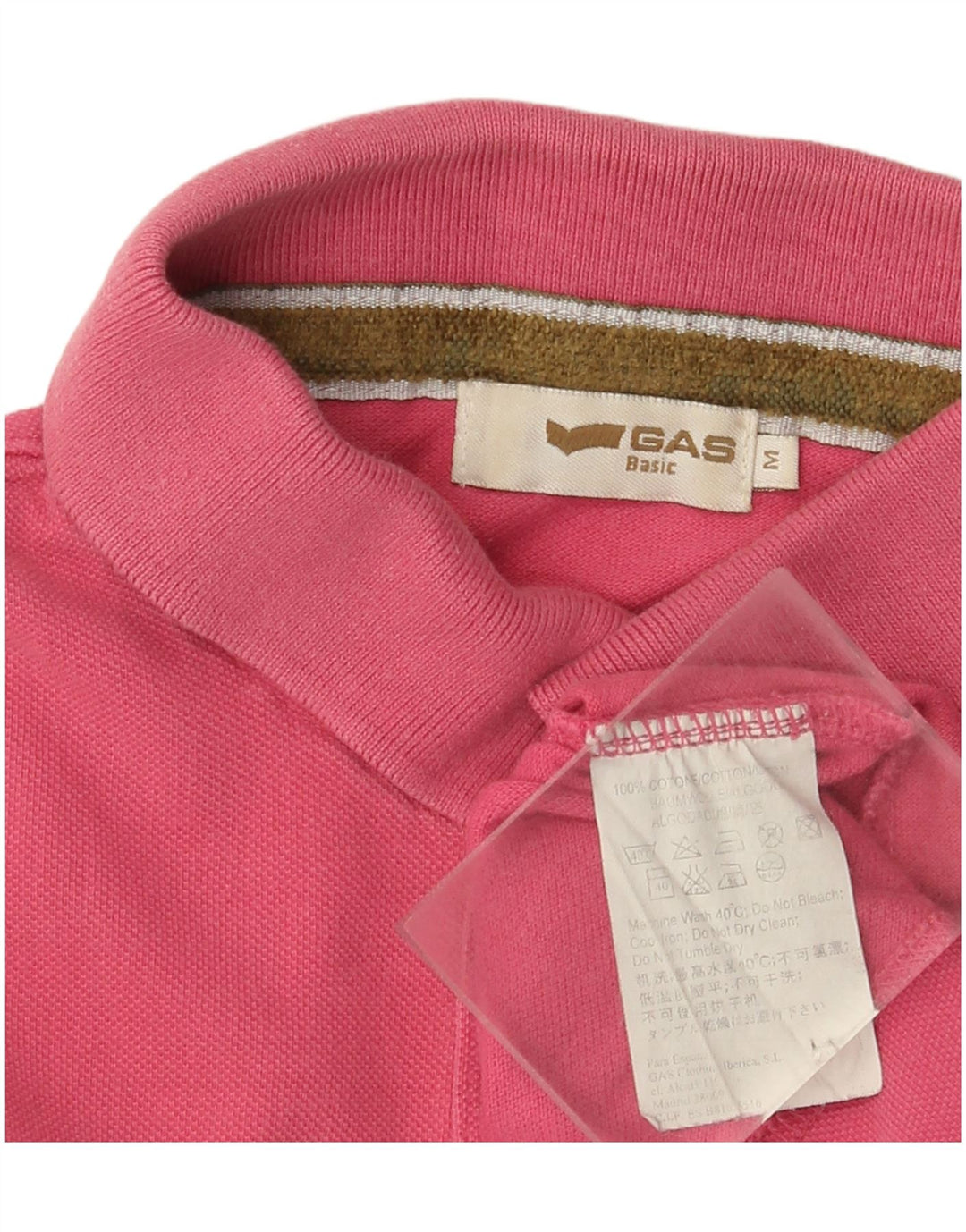 Camisa polo masculina Gas médio algodão rosa