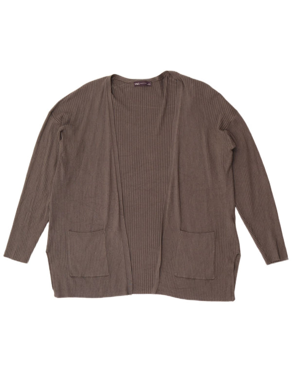 Suéter cardigã feminino Marks & Spencer com ajuste relaxado Reino Unido 14 grande cinza