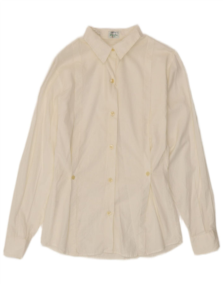 Camisa feminina Benetton IT 42 médio algodão branco