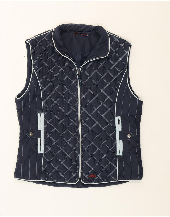 Gilet feminino acolchoado Joules UK 16 grande poliéster azul marinho