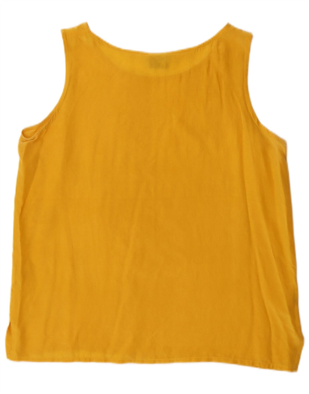 Blusa feminina vintage sem mangas Top IT 48 XL seda amarela