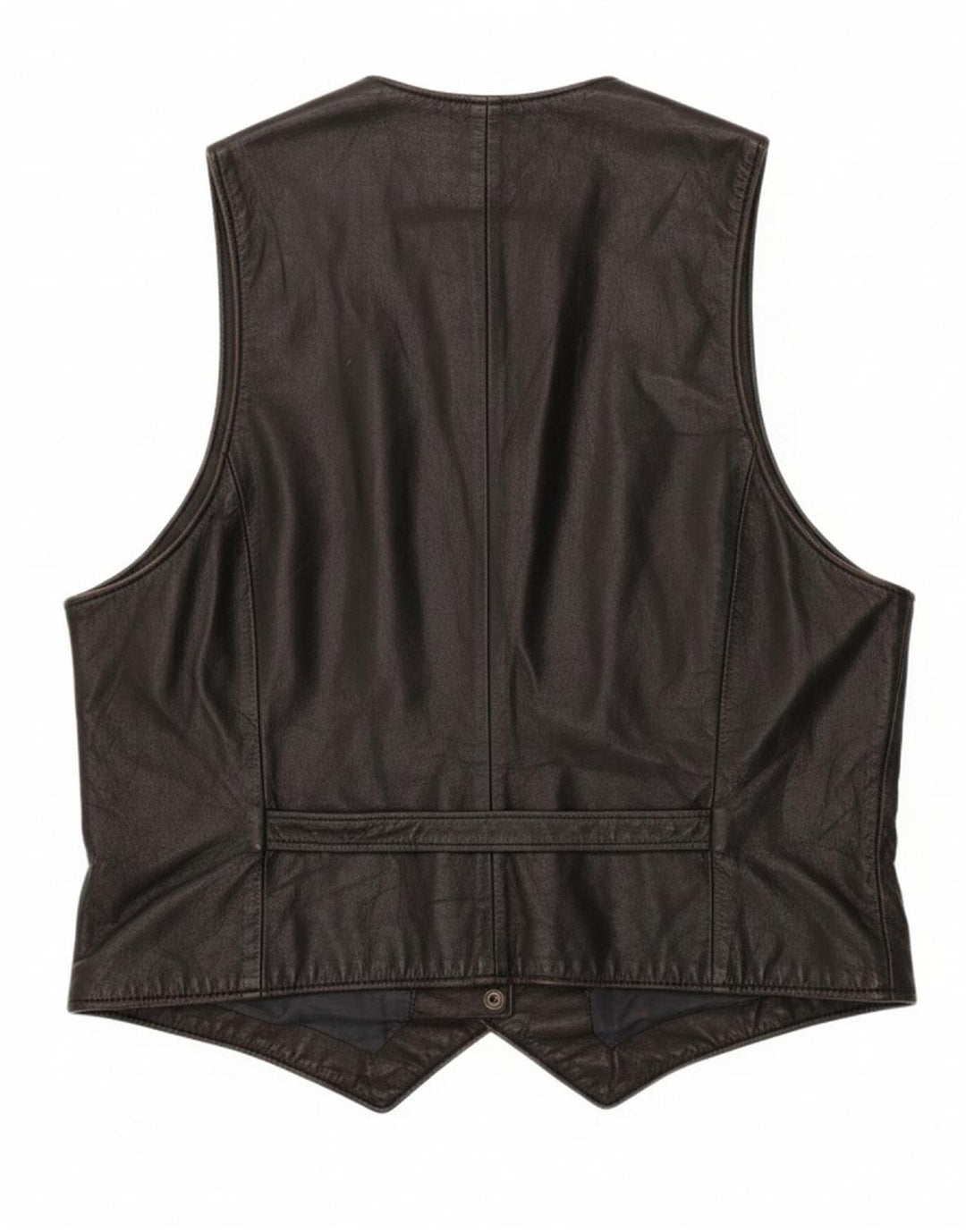 Colete de couro masculino VINTAGE marrom médio