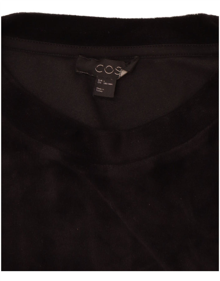 Cos Mens Top Manga Longa Grande Algodão Preto