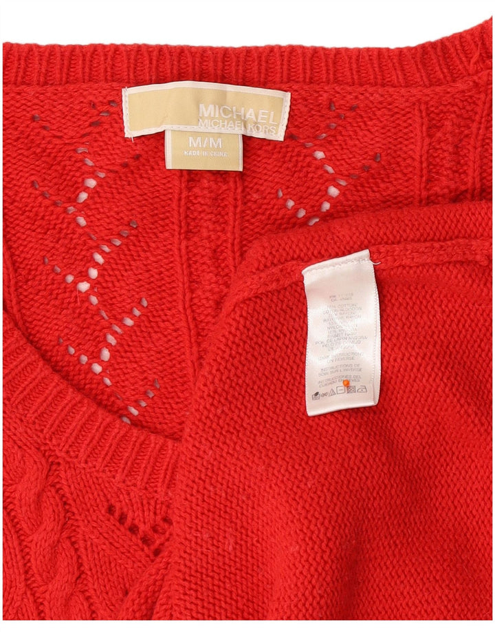 Suéter feminino MICHAEL KORS manga 3/4 com gola canoa Reino Unido 12 médio vermelho