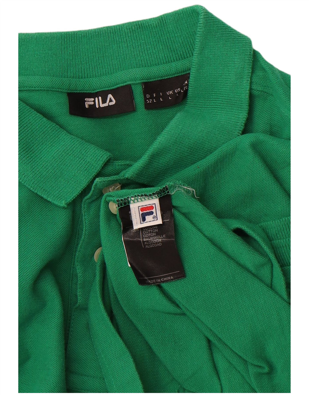 FILA Mens Polo Shirt Large Green Cotton