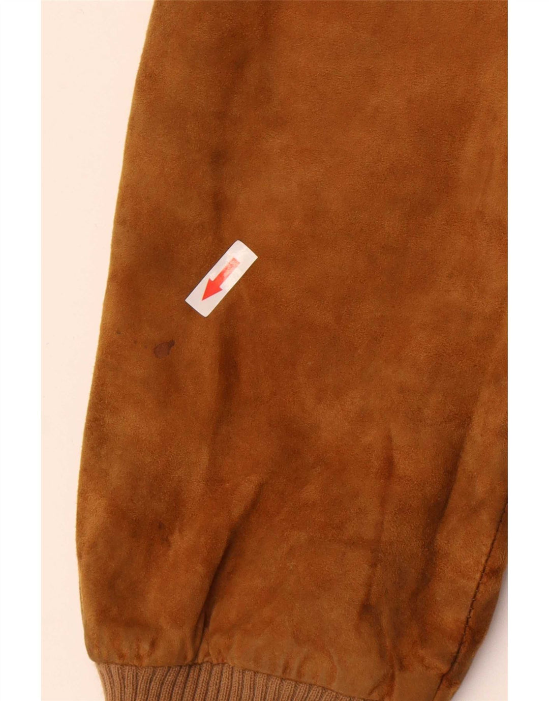 Jaqueta bomber masculina vintage de camurça IT 50 couro bege grande