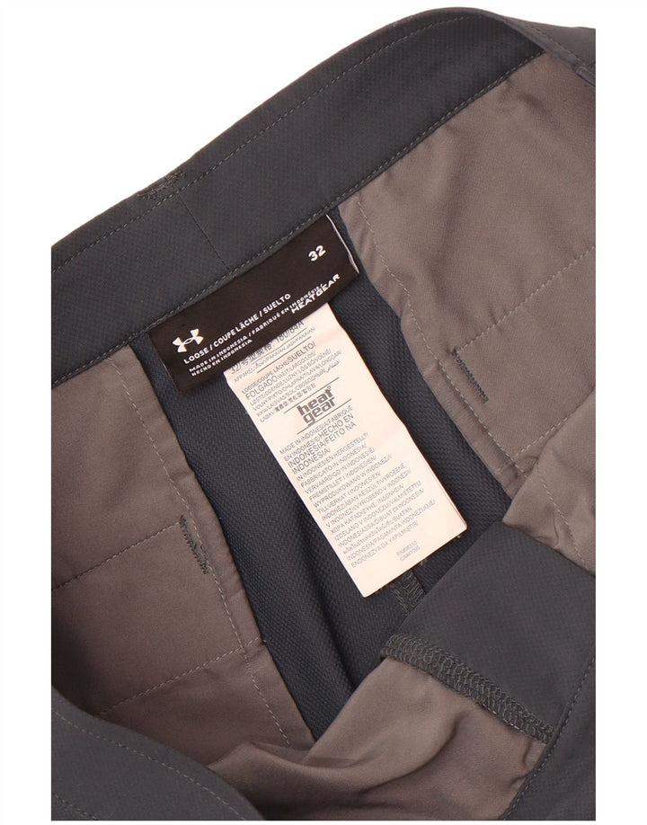 Under Armour Mens Heat Gear Shorts casuais W32 poliéster cinza médio