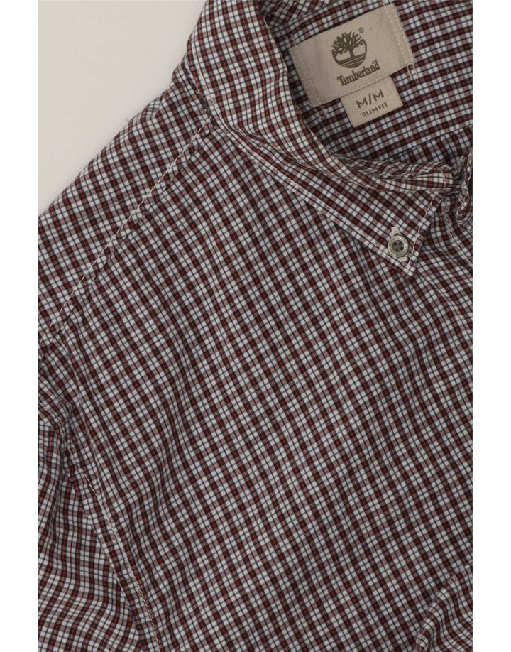 Timberland Mens Slim Fit Camisa Médio Vermelho Gingham