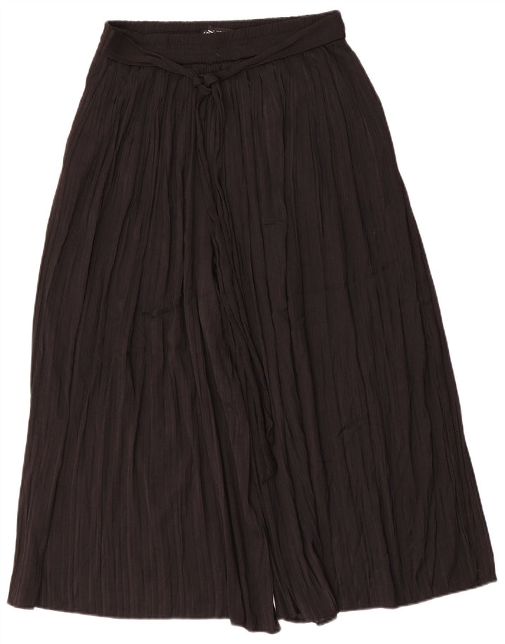 Zara Calça feminina Cullotes Capri médio W30 L22 poliéster preto