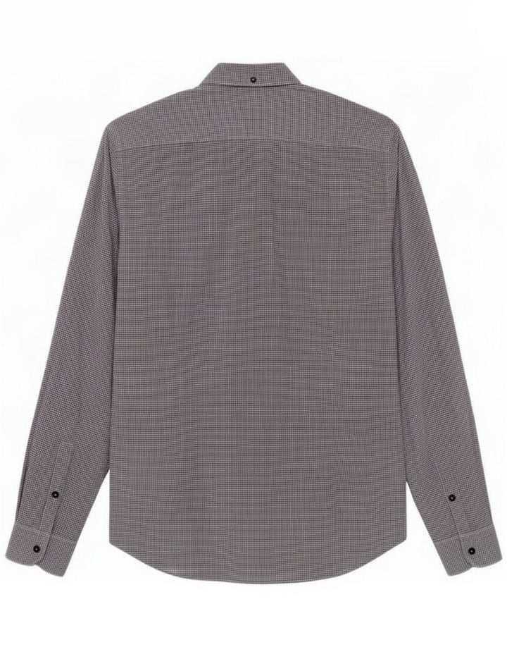 Camisa masculina gás grande algodão xadrez azul