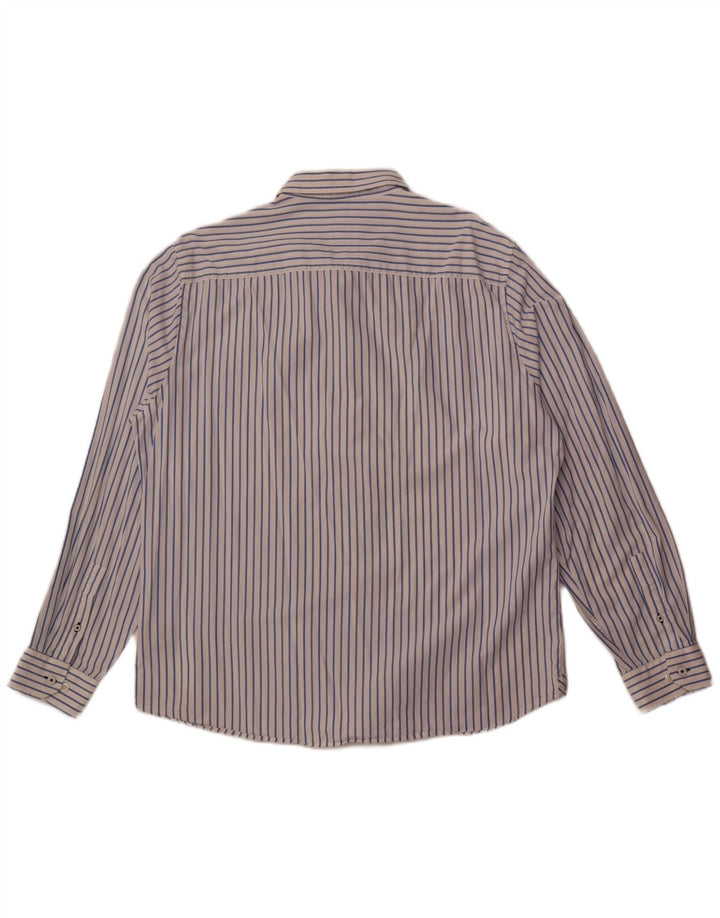 Crew Clothing Mens Camisa Slim Fit 2XL Algodão Listrado Branco