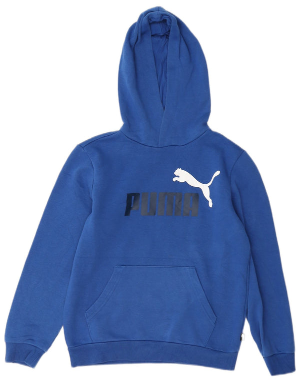 Jumper com capuz gráfico Puma Boys 11-12 anos azul algodão