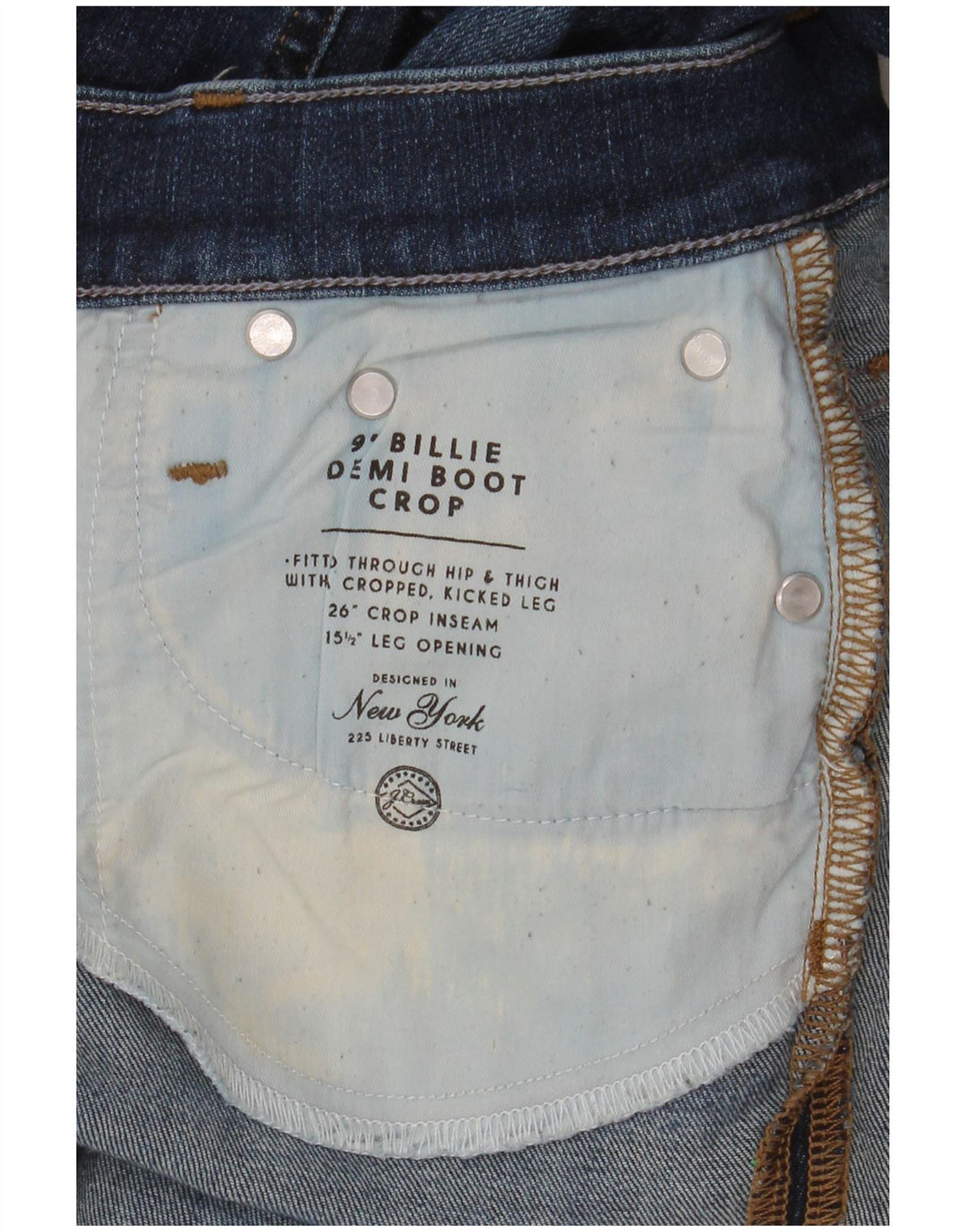 J. CREW Billie Demi Crop Bootcut Jeans Feminino W26 L25 Azul