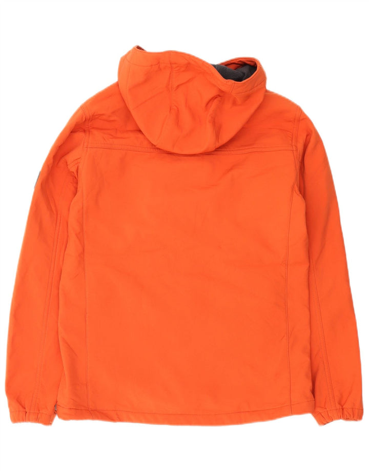 Jaqueta corta-vento masculina Zara com capuz UK 36 poliéster vermelho pequeno