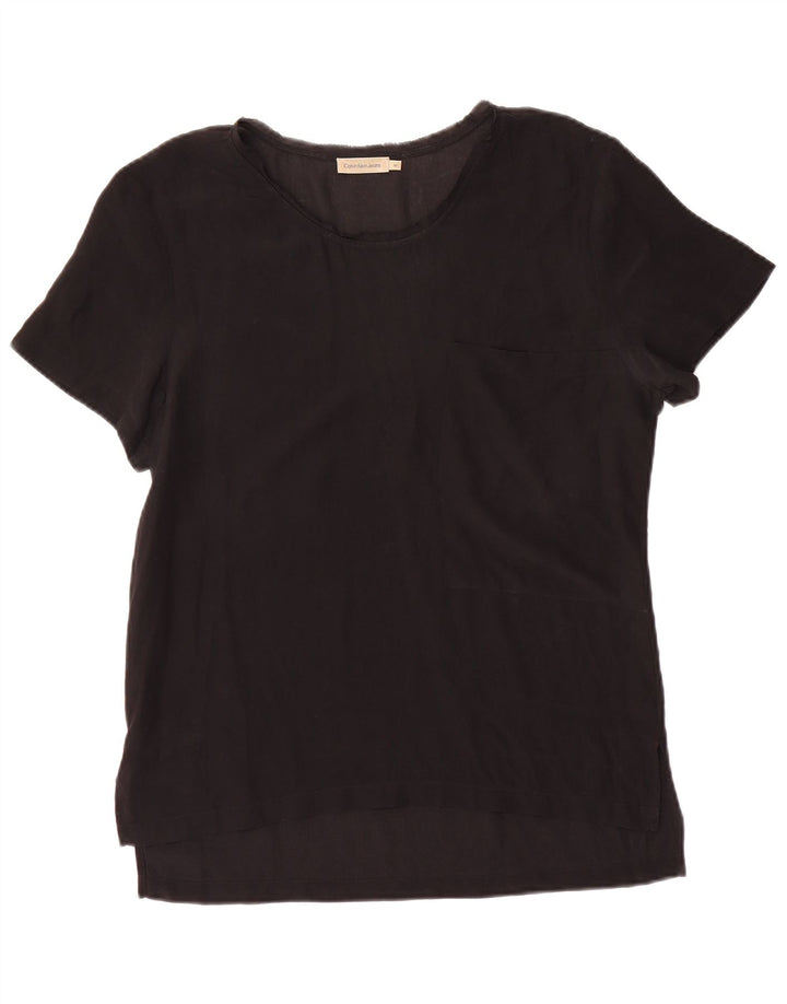 Calvin Klein Jeans Blusa Feminina Top UK 14 Médio Preto