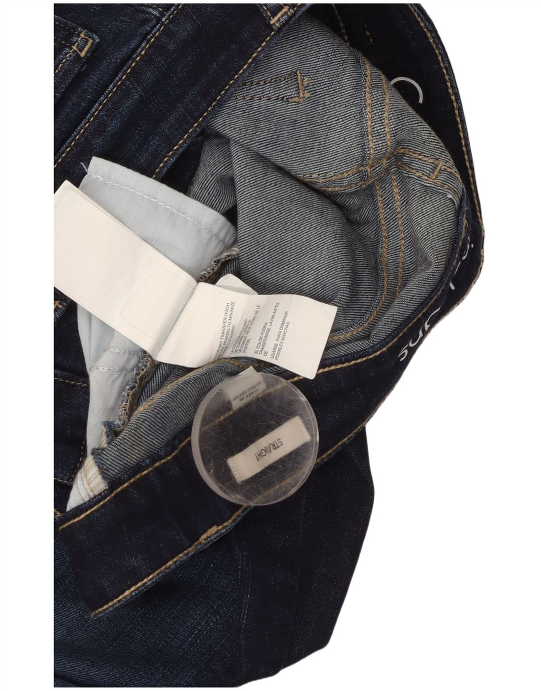 Calça jeans reta feminina Calvin Klein W27 L32 algodão azul marinho