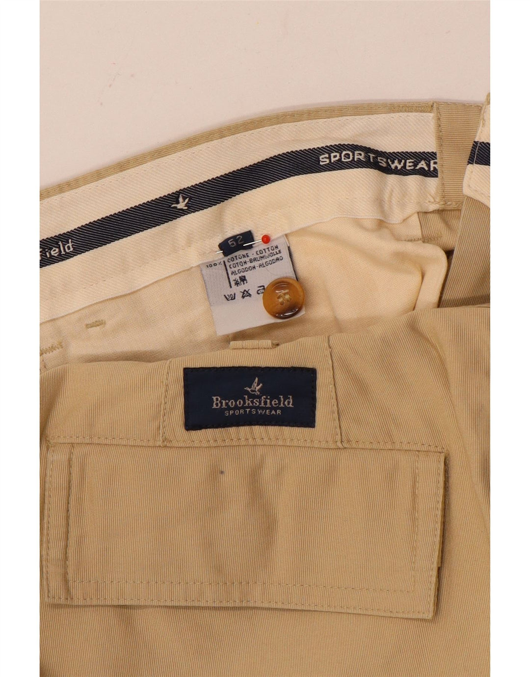 Shorts cargo masculino Brooksfield IT 52 XL W38 algodão bege