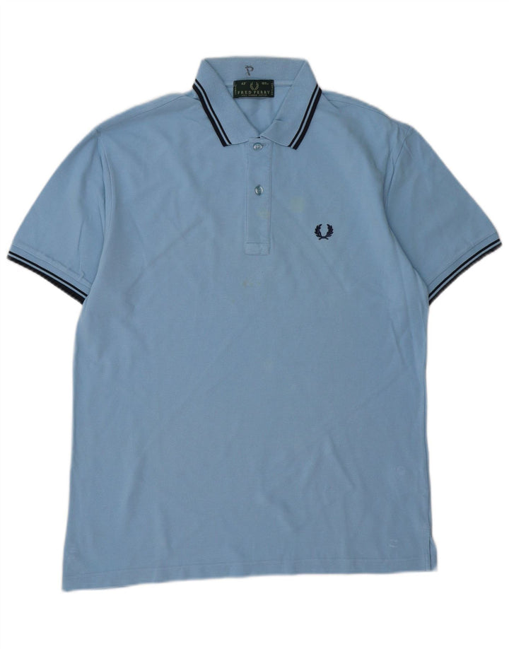 Camisa polo masculina FRED PERRY algodão azul médio