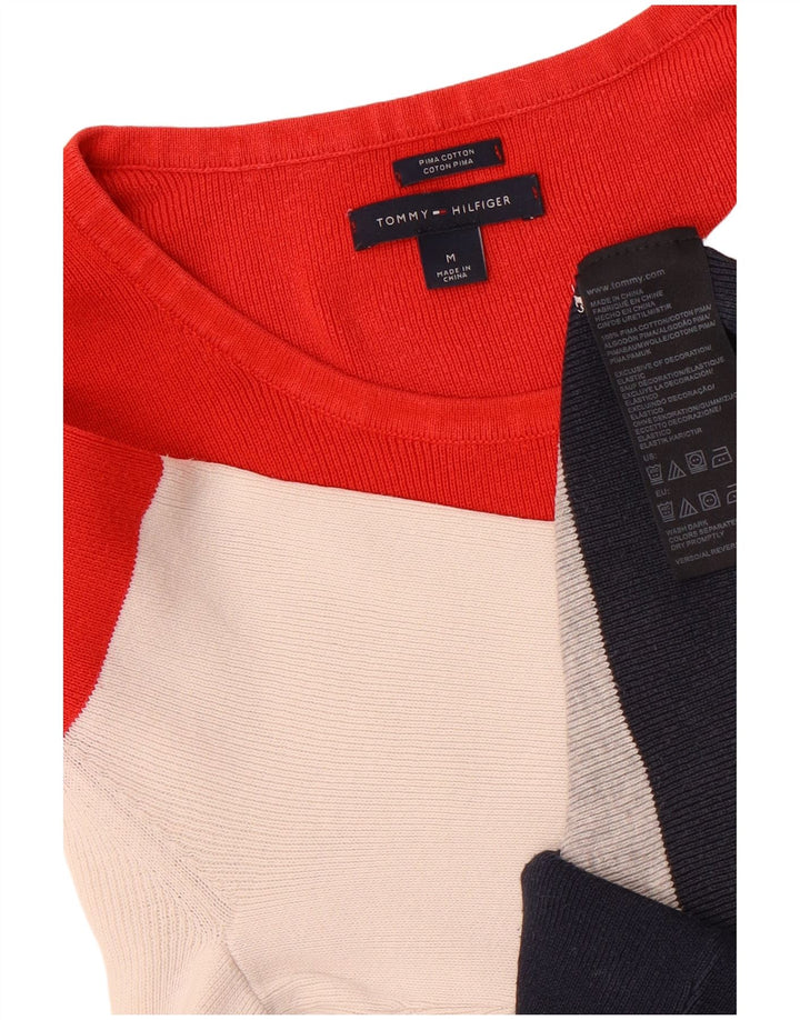 Suéter feminino Tommy Hilfiger com gola canoa Reino Unido 14 médio multicolorido