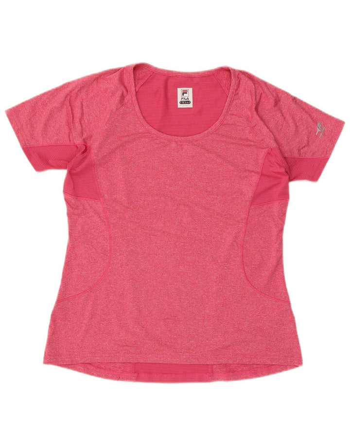 Camiseta feminina FILA UK 14 grande poliéster rosa