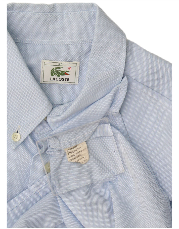 Camisa masculina Lacoste manga curta tamanho 40 algodão azul médio